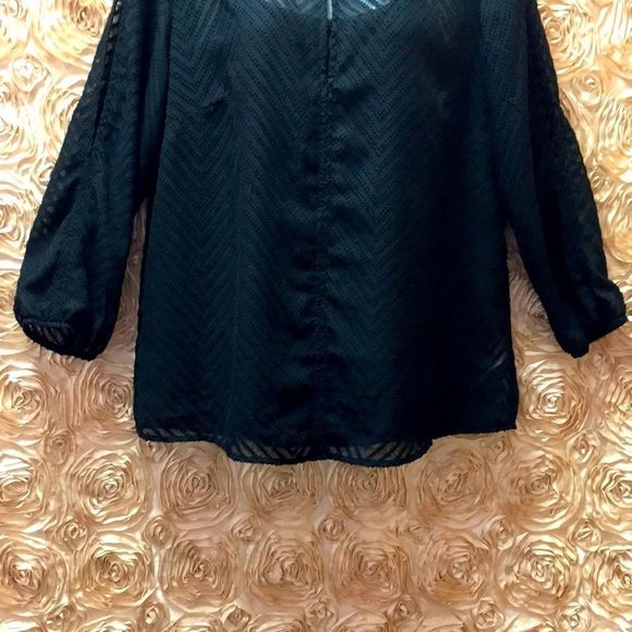 NWT 💟 Denver Hayes Black Top/Blouse - Picture 3 of 10